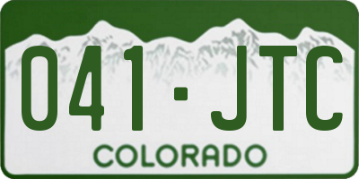 CO license plate 041JTC