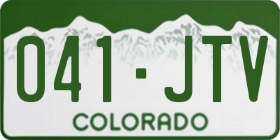 CO license plate 041JTV