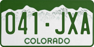 CO license plate 041JXA