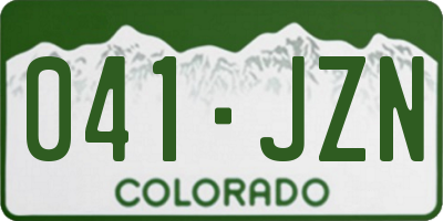 CO license plate 041JZN
