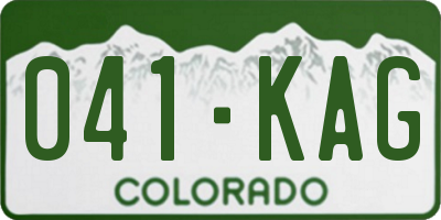 CO license plate 041KAG