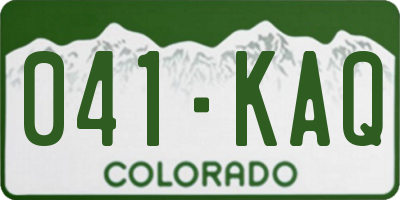 CO license plate 041KAQ