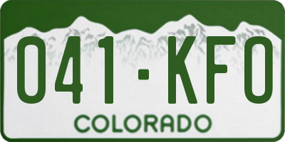CO license plate 041KFO