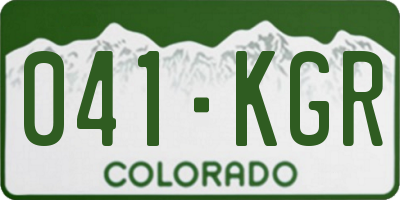 CO license plate 041KGR