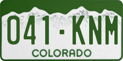 CO license plate 041KNM