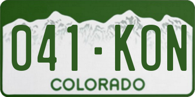 CO license plate 041KON