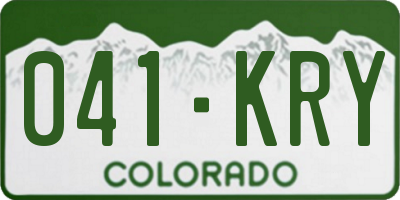 CO license plate 041KRY