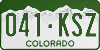 CO license plate 041KSZ