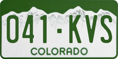 CO license plate 041KVS