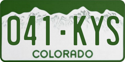 CO license plate 041KYS