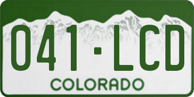 CO license plate 041LCD