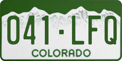 CO license plate 041LFQ