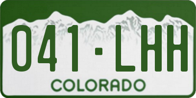 CO license plate 041LHH