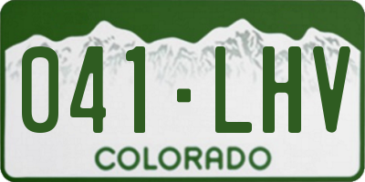 CO license plate 041LHV