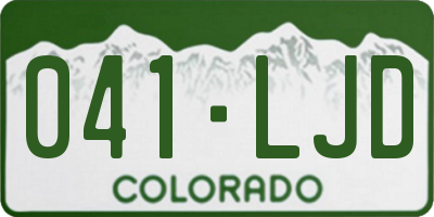 CO license plate 041LJD