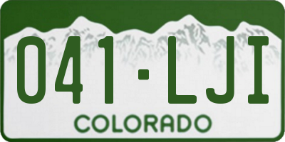 CO license plate 041LJI