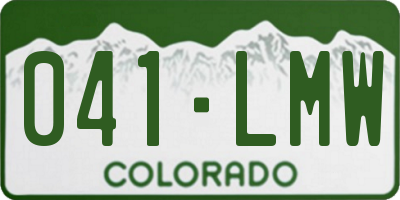 CO license plate 041LMW