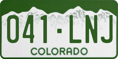 CO license plate 041LNJ