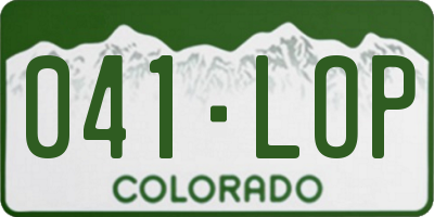 CO license plate 041LOP