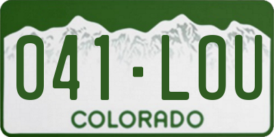 CO license plate 041LOU