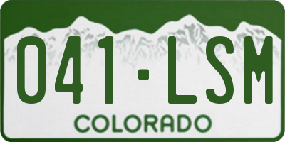 CO license plate 041LSM