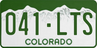CO license plate 041LTS