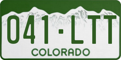 CO license plate 041LTT