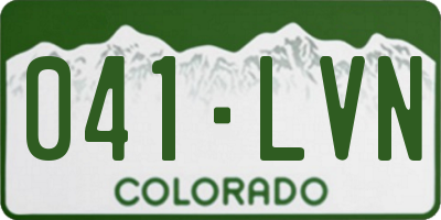 CO license plate 041LVN