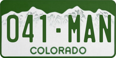 CO license plate 041MAN