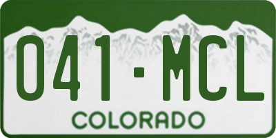 CO license plate 041MCL
