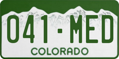 CO license plate 041MED