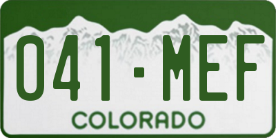 CO license plate 041MEF