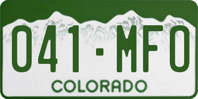 CO license plate 041MFO