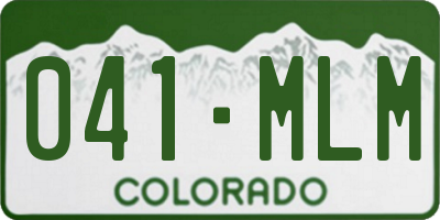 CO license plate 041MLM