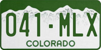 CO license plate 041MLX