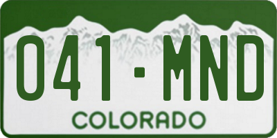 CO license plate 041MND