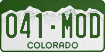CO license plate 041MOD
