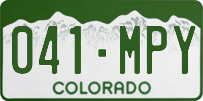 CO license plate 041MPY
