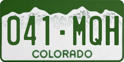 CO license plate 041MQH