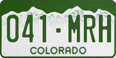 CO license plate 041MRH