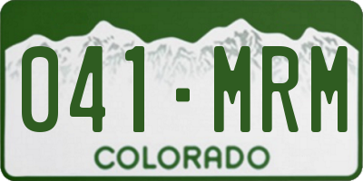 CO license plate 041MRM