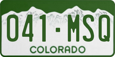 CO license plate 041MSQ