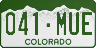 CO license plate 041MUE
