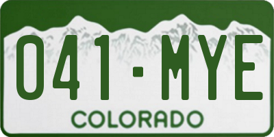 CO license plate 041MYE