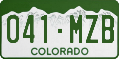 CO license plate 041MZB