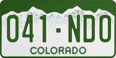 CO license plate 041NDO