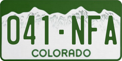 CO license plate 041NFA