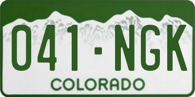 CO license plate 041NGK