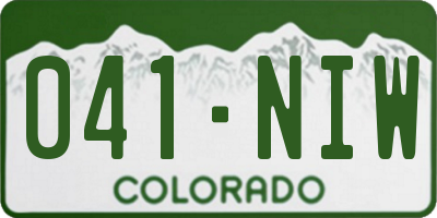 CO license plate 041NIW