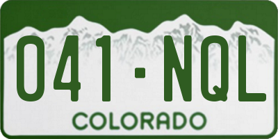 CO license plate 041NQL